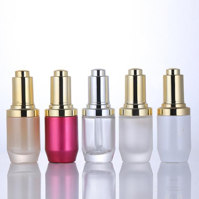 Round Transparent Glass Foundation Bottle Simple Design Silk Screen Printing Cosmetic Packaging 0