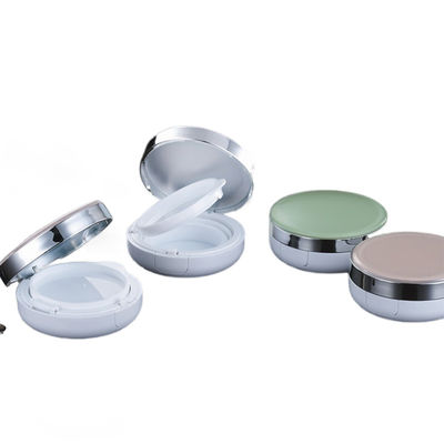 Refillable Dewy Finish Round Compact Powder Cushion Foundation Case For Light To Medium Coverage